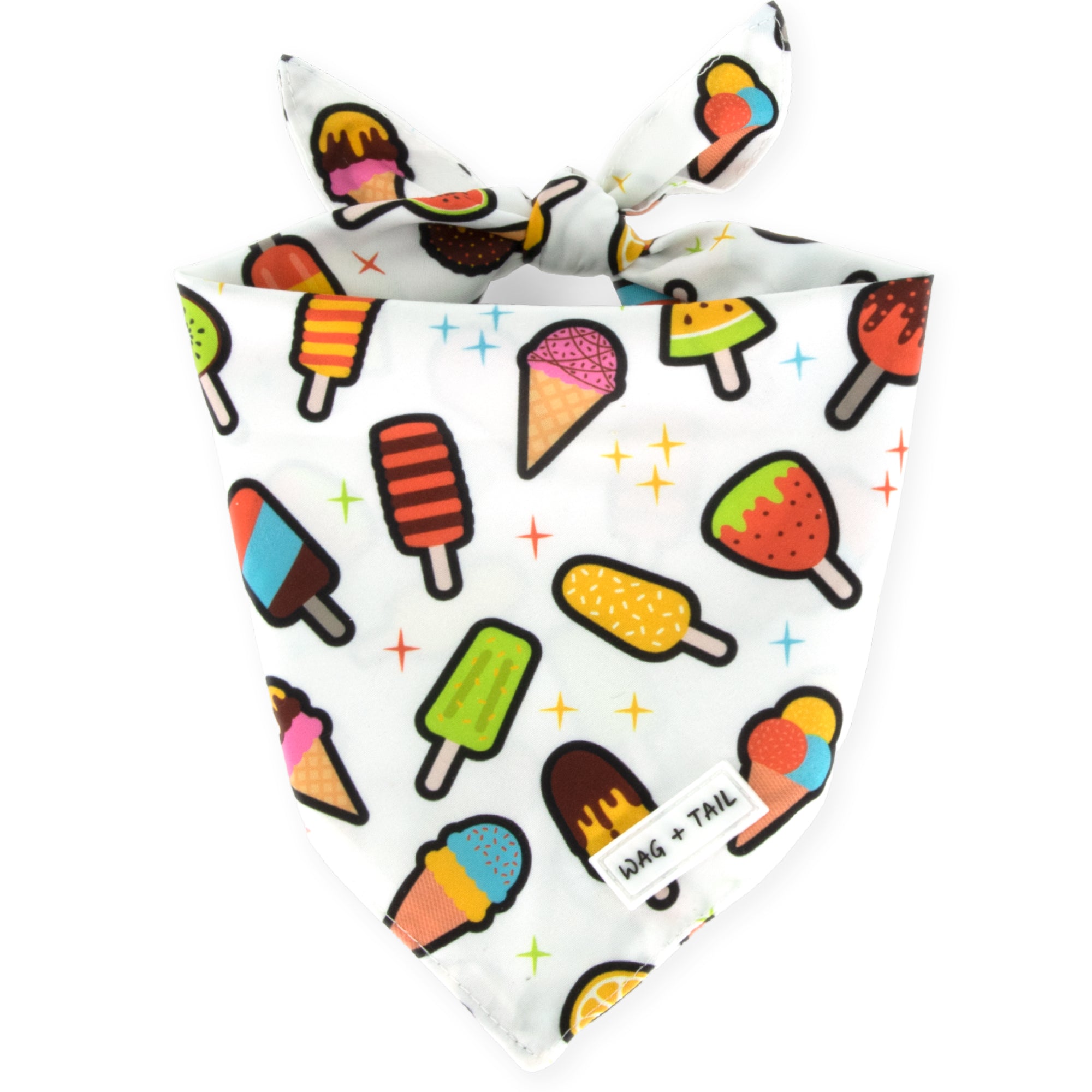 Cute ice cream patterned dog bandana for everyday wear