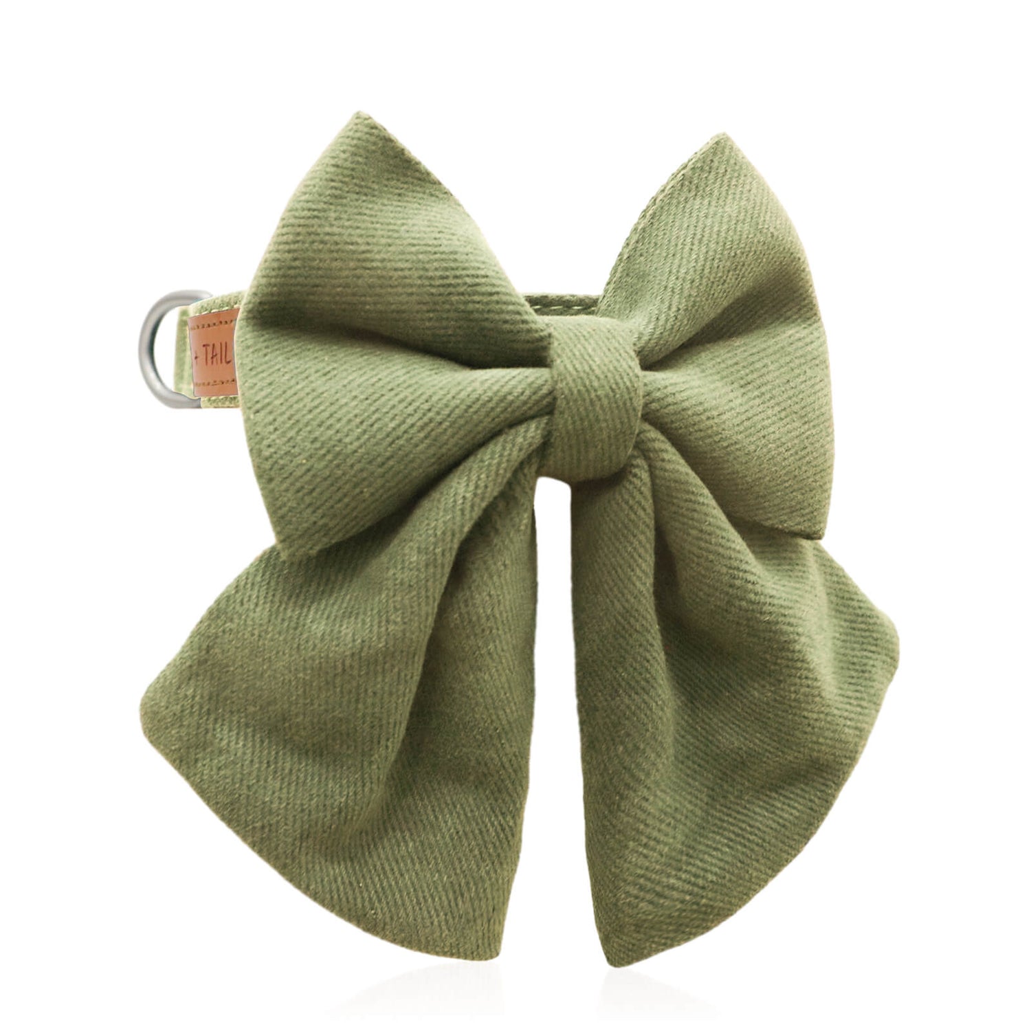 Wag + Tail Sage Luxe dog accessory featuring a neatly shaped bow tie for small and large breeds