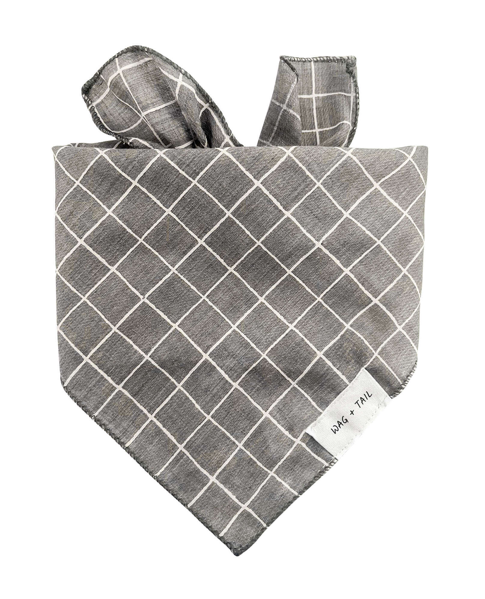 Midnight Stripe tie-on dog scarf with a polished deep-tone striped pattern