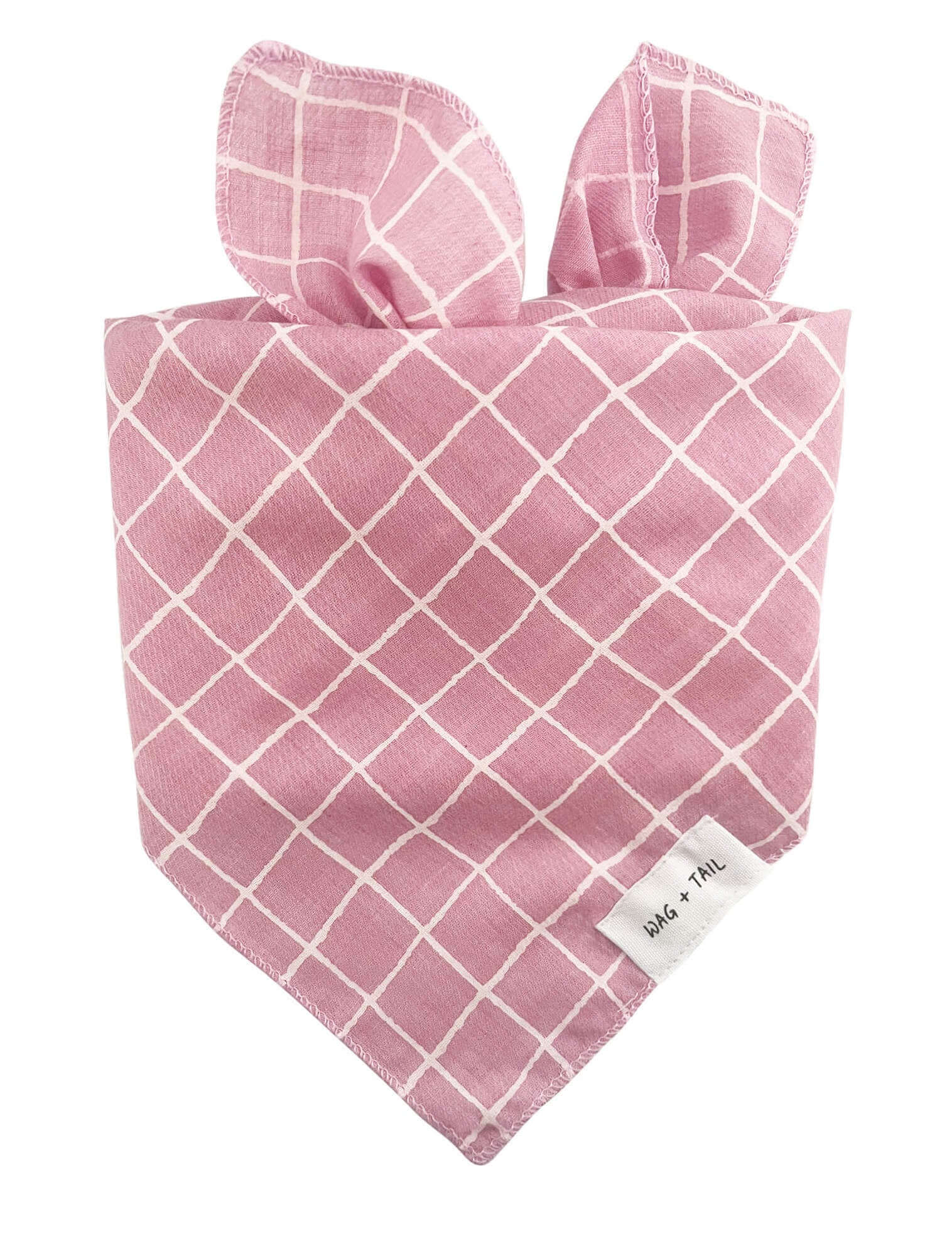 Lightweight pink striped pet scarf offering a cheerful and playful style