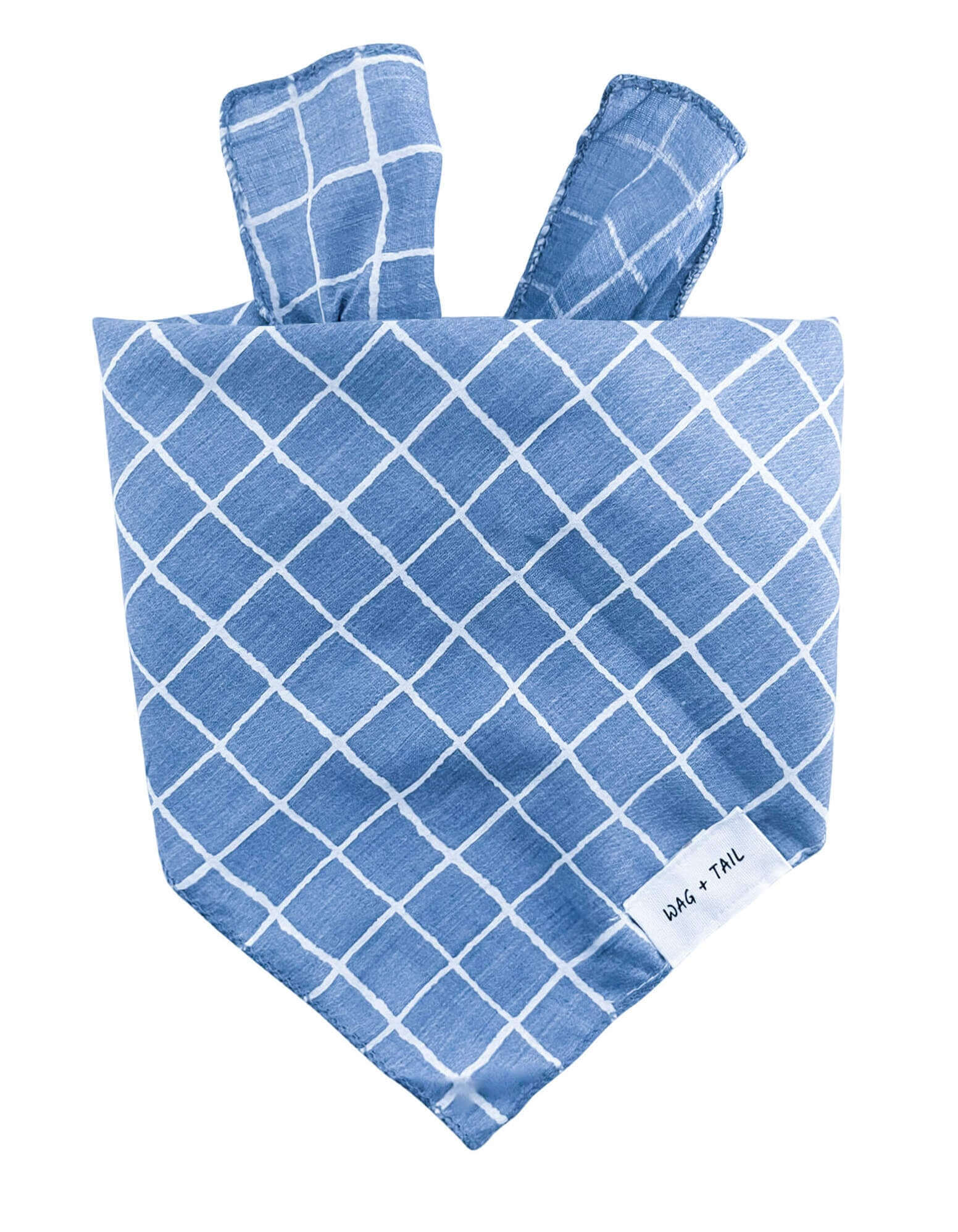 Aqua Stripe dog scarf with a soft drape and playful summer-inspired pattern