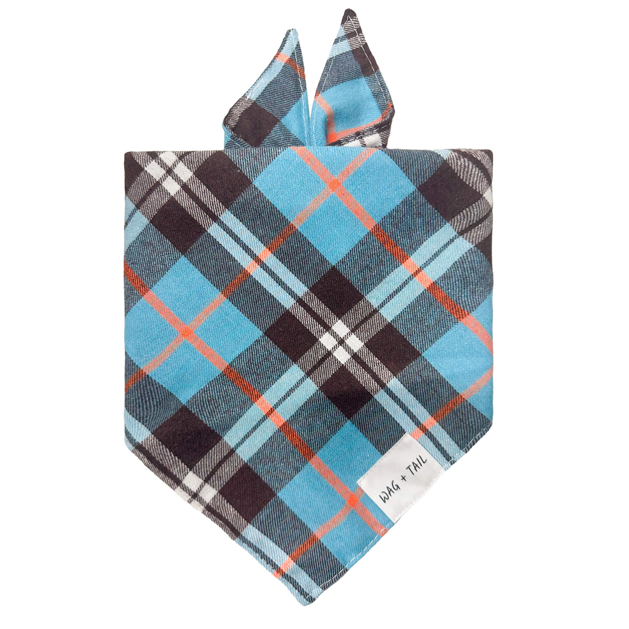 Atlantis Blue Plaid Flannel Dog Bandana - Stylish And Comfortable Accessory For Your Dog | Wag + Tail