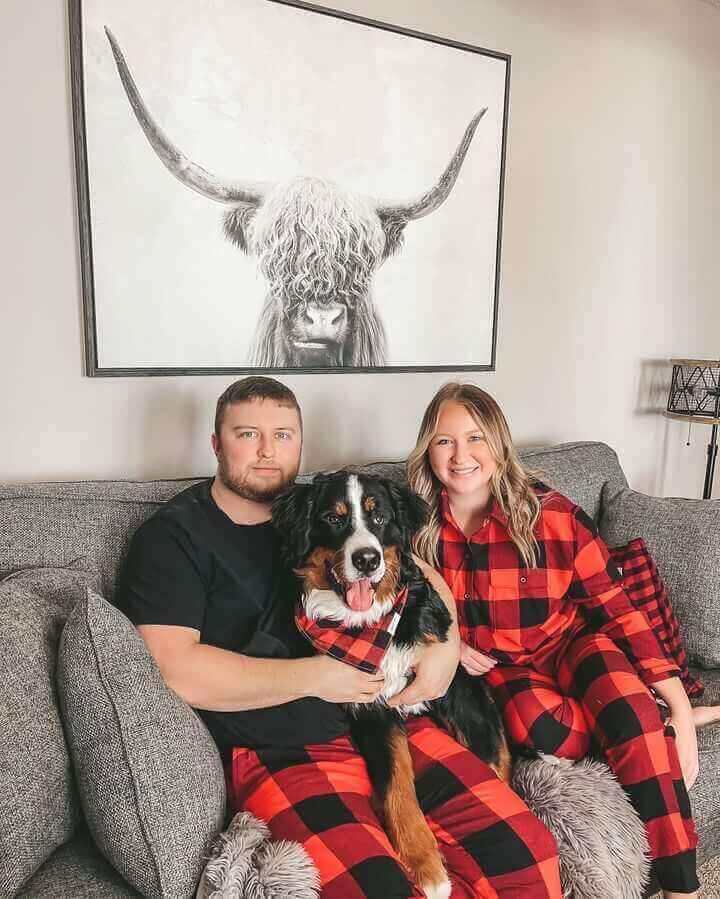 Dog With Hooman's Wearing Buffalo Plaid Dog bandana | Wag + Tail