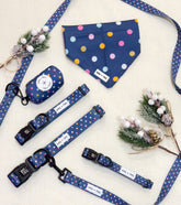 Polka Dot Confetti Cannon Dog Accessories - Dog Bandana, Collar, Leash, Waste Bag Holder | Wag + Tail