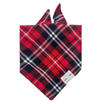 Ruby Plaid Dog Bandana - Chic Pet Accessories