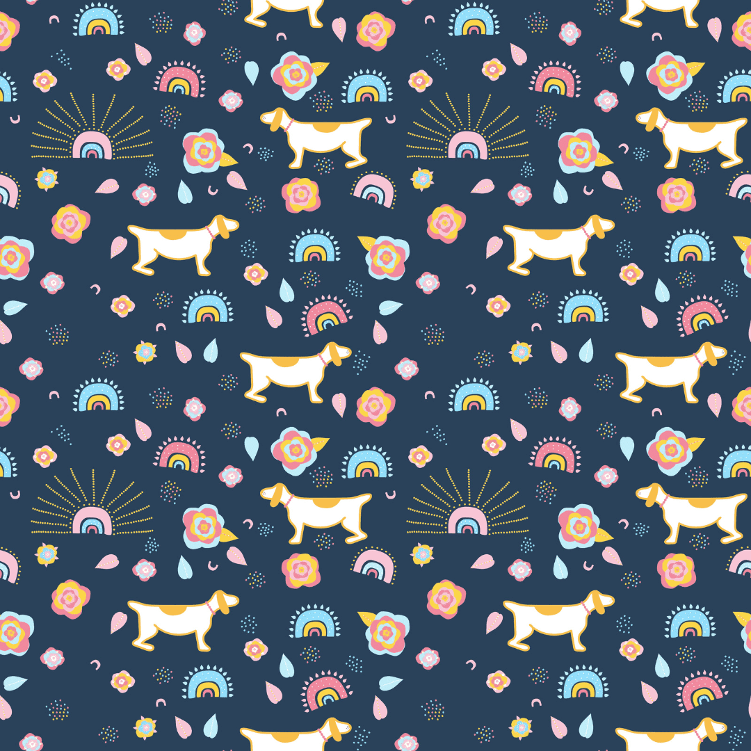 Pastel Meadows Dog Collection - Reversible Dog Accessories