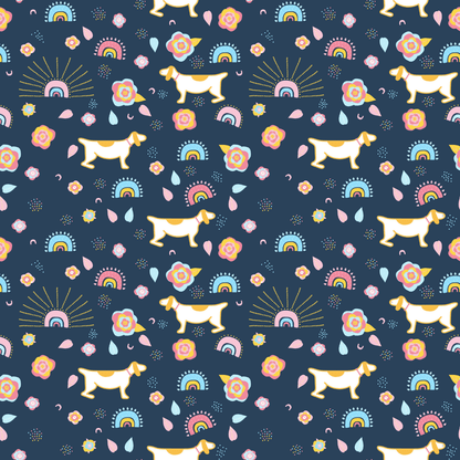 Pastel Meadows Dog Collection - Reversible Dog Accessories