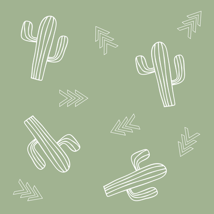 Stylish green cactus print dog collar for small and large dogs