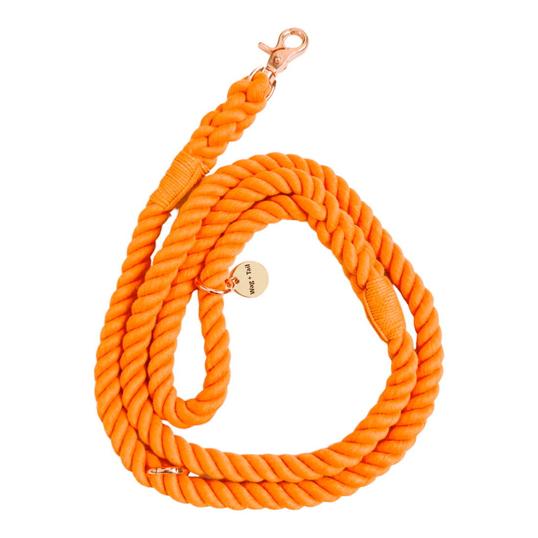 Orange Dog Rope Leash for Walking and Training | Durable Pet Leash | Wag + Tail