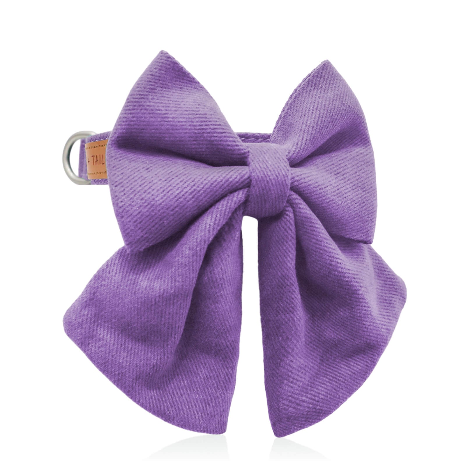 Wag + Tail lightweight Luxe dog collar with a structured lavender bow tie for a polished finish