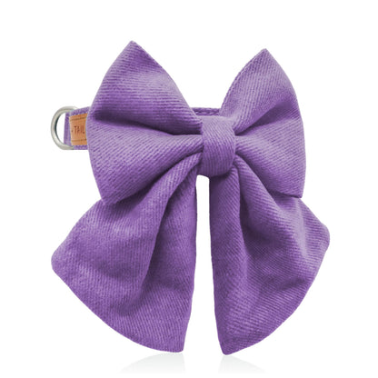 Wag + Tail lightweight Luxe dog collar with a structured lavender bow tie for a polished finish