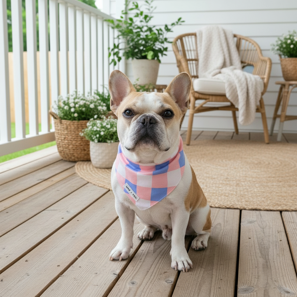 Pretty in Plaid reversible dog bandana in classic plaid print
