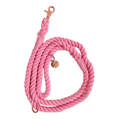 Rose Pink Dog Rope Leash for Dogs - Stylish Pet Leash by Wag + Tail