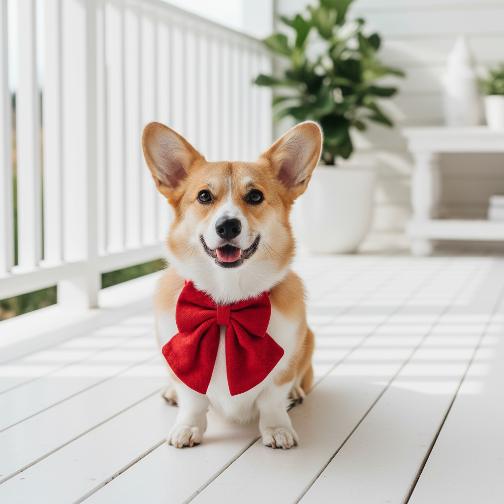 Wag + Tail Ruby Luxe dog bow tie collar in elegant red