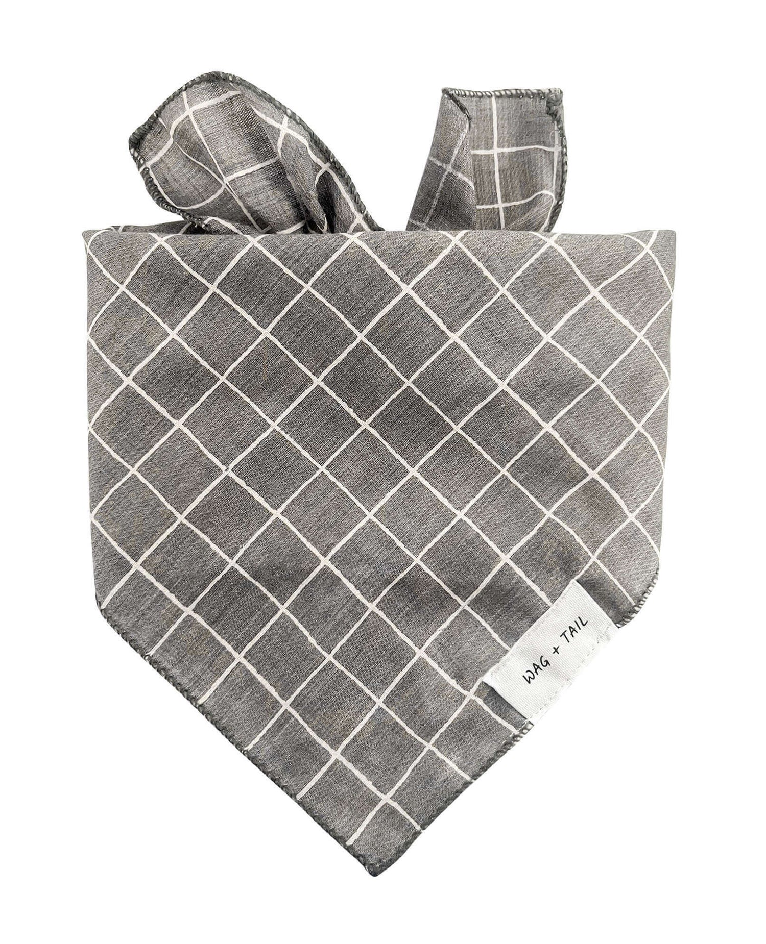 Midnight Stripe tie-on dog scarf with a polished deep-tone striped pattern