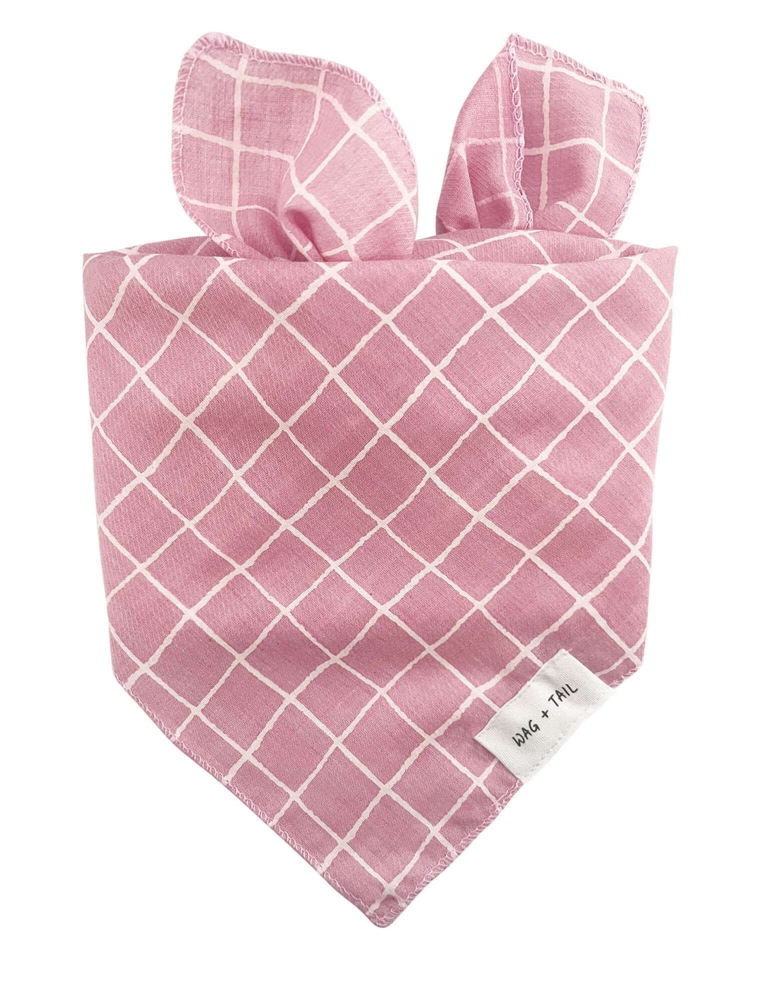 Lightweight pink striped pet scarf offering a cheerful and playful style