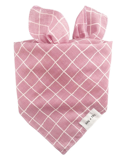 Lightweight pink striped pet scarf offering a cheerful and playful style
