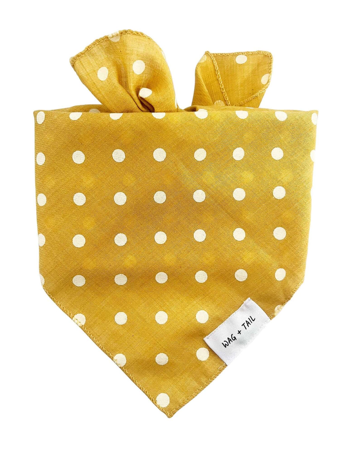 Lightweight tie-on spotted pet scarf in cheerful sunshine tones for everyday style