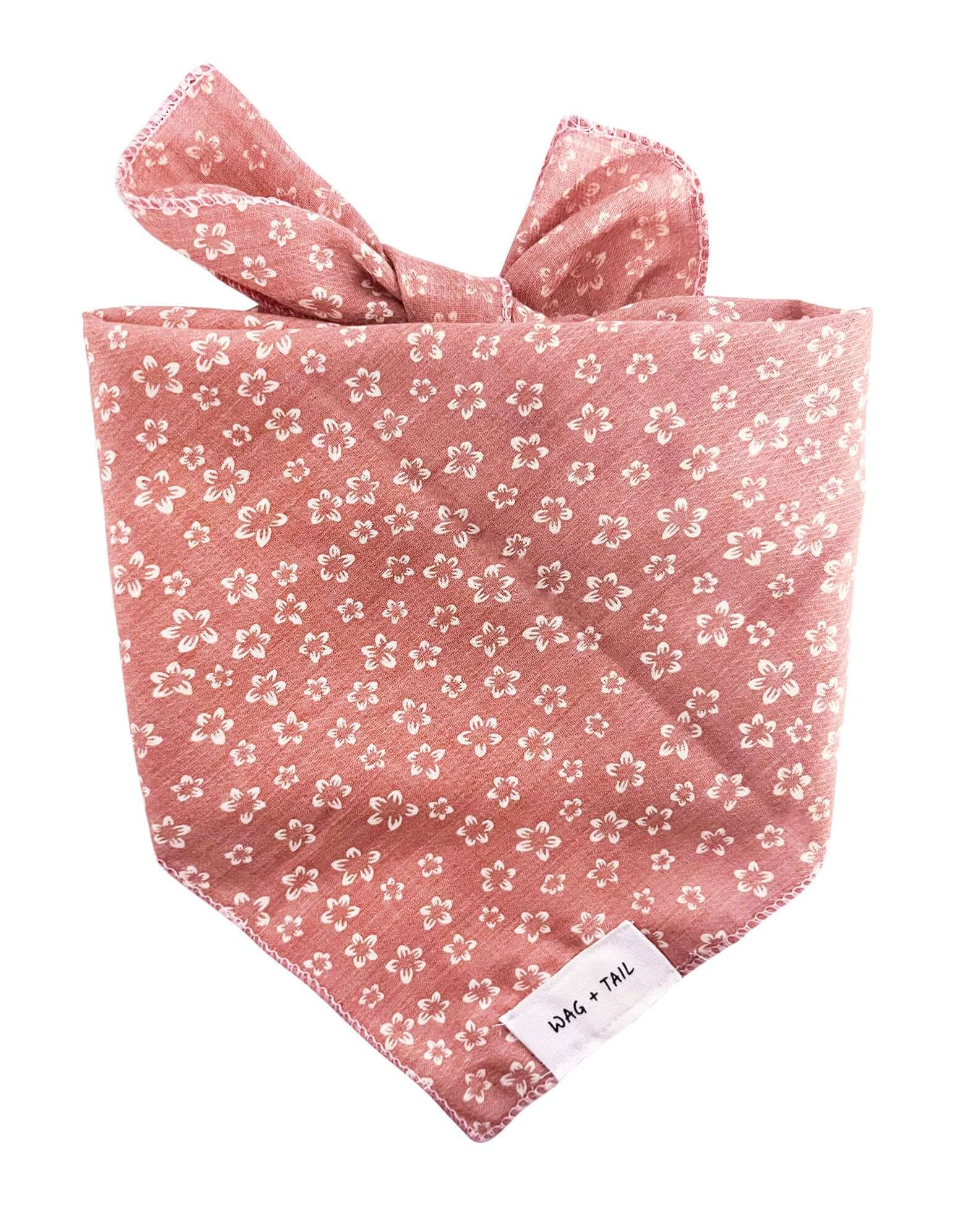 Floral print tie-on dog scarf for stylish pets with a comfortable drape